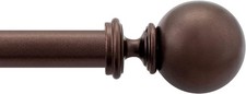 Window 25/22mm Adjustable 91cm to 168cm Brown Curtain Pole/Rod for Windows&Doors