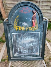 PUB SIGN MENU WOODEN FINE FOOD 60cm x 40cm KITCHEN blackboard VINTAGE STYLE