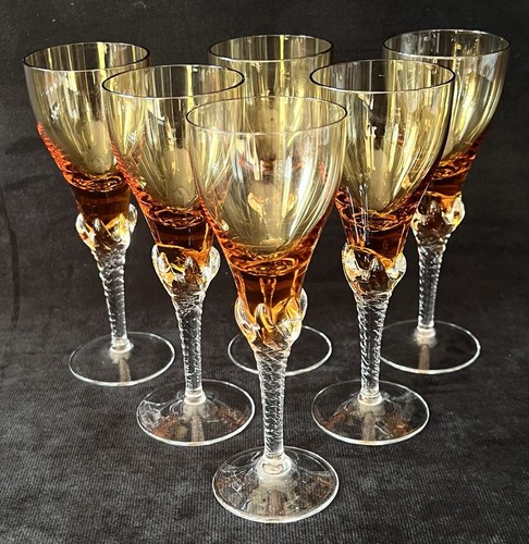 Amber twisted stemmed - amber,