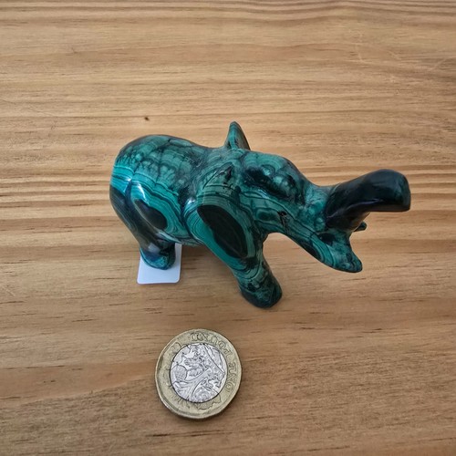 Malachite elephant carving - malachite, |