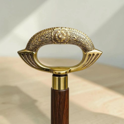Vintage brass floral head - brass,