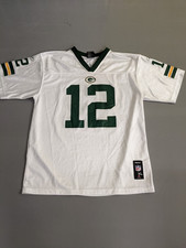 Reebok NFL Green Bay Packers 12 Rodgers White Jersey Youth XL