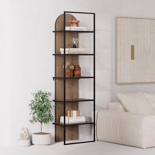 Dark oak bookcase modern - dark,