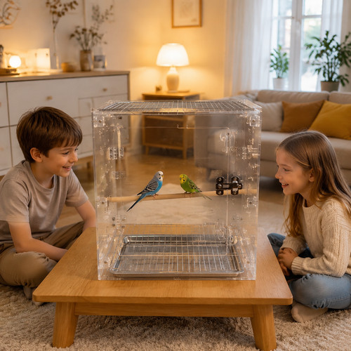 Clear acrylic bird cage - acrylic,