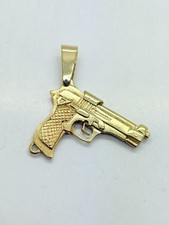 9ct Yellow Solid Gold Handgun Pendant