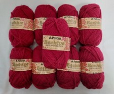Patons Beehive Shetland Chunky DK Yarn 9x 50g Balls 25%Wool Shade 9078 Burgundy*