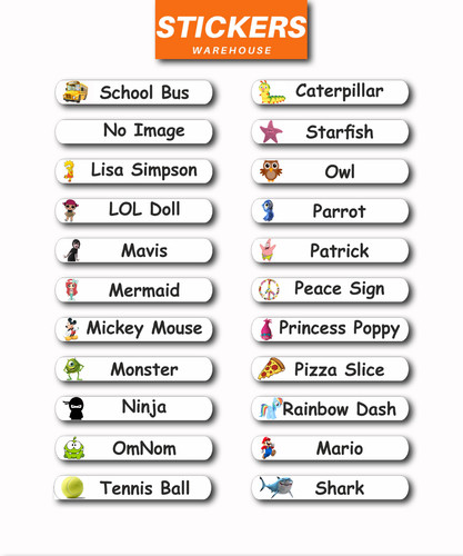 50x custom name stickers - 50x,