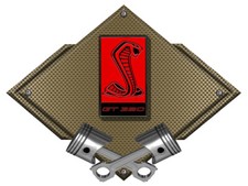 Shelby Cobra GT350R Snake Bronze Diamond with Pistons Steel Sign
