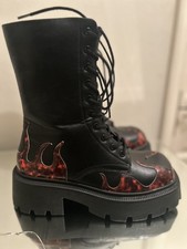 Squared Toe Black Combat Boots