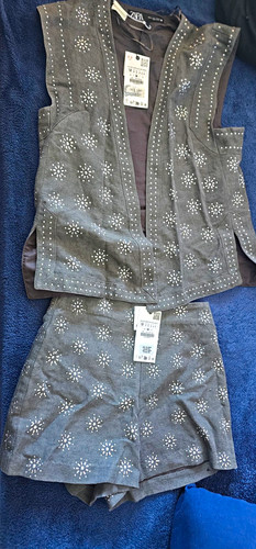Zara grey embroidered - zara,