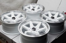 15x7 White Wheels Rims 4 Lugs