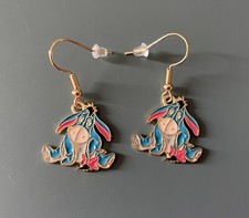 Disney Winnie The Pooh Eeyore Enamel Metal Dangle Earrings - New In Pouch