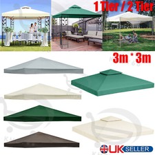 Gazebo Top Cover Canopy Replacement 300D Waterproof Sunshade 1 Tier 2 Tier 3x3m
