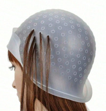 Hair Highlighting Dye Cap Reusable Silicone hat for Professional needle hook
