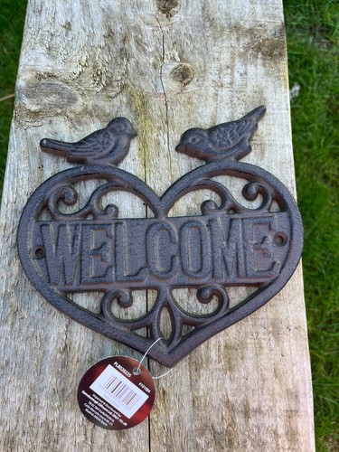 Welcome birds cast - iron, sign