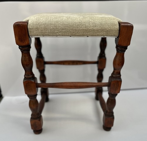 Vintage upholstered footstool - vintage,