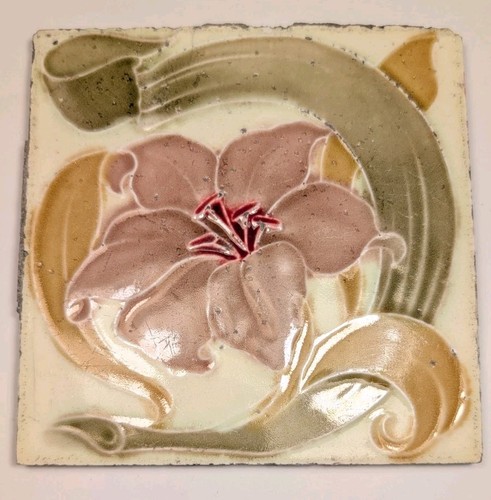 Art nouveau fireplace tile - art,
