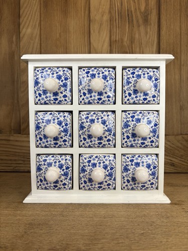 Blue and white ceramic spice - and,