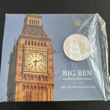 Rare 2015 BIG BEN £100 - BU - ONE HUNDRED POUNDS FINE SILVER COIN - UK COIN PACK