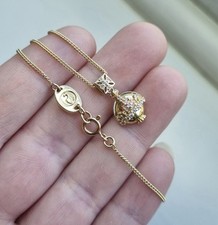 9ct Gold Hallmarked Clogau Royal Crown White Zircon Necklace 4.5g Welsh Gold