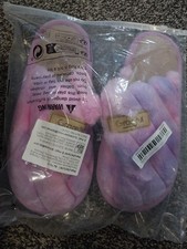 Ladies Comfy Fluffy Purple/pink Slippers size 6