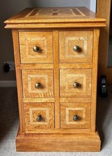 Marks & Spencer Malabar 8 Draw Marble Inlaid Mango Wood Side Cabinet