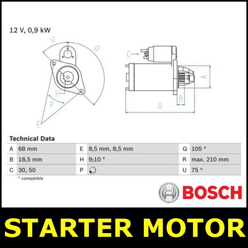 Starter motor fits - motor,