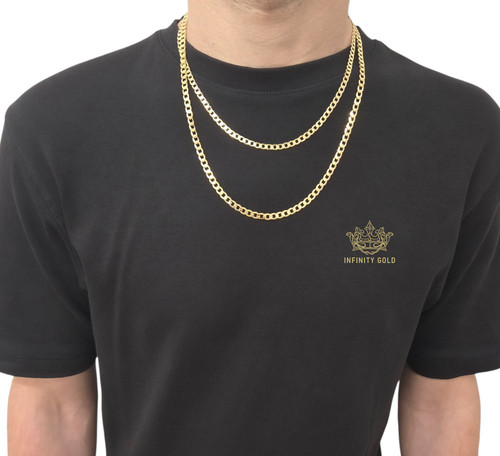 Mens 9ct gold - mens, curb