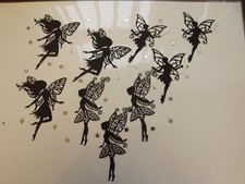 9  Die cuts  Fairies with Stars   3 Designs cut form Quality Plain  card