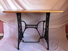 Renovated Sewing Machine Table Singer Original Base with Pine Top