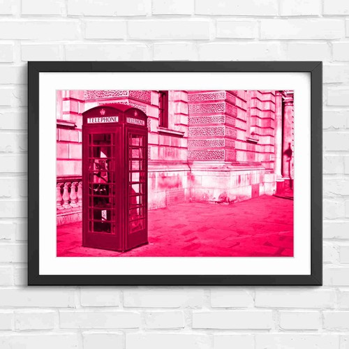 Iconic red telephone booth - telephone,