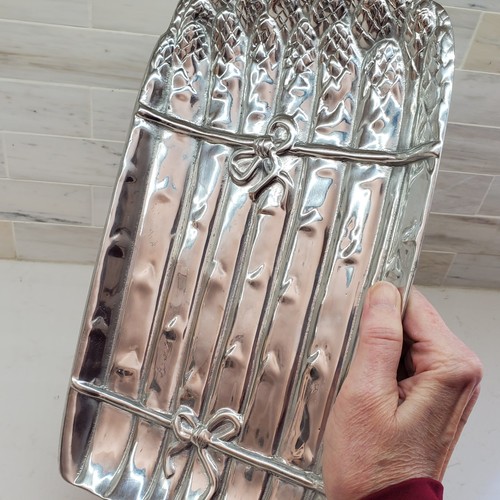 Silver asparagus tray made - asparagus, in
