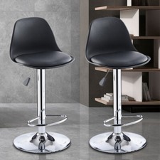 2Pcs Adjustable Breakfast Bar Stools Swivel Gas Lift Chair Kitchen Cafe Pub New