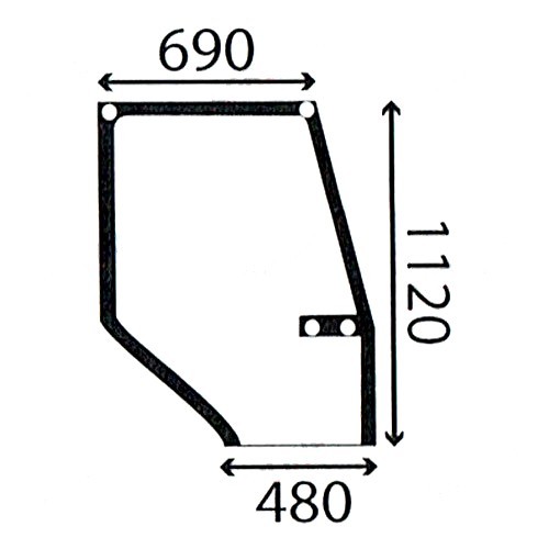 Door glass for - r/h, case