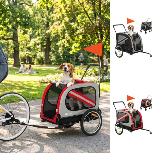 Dog bike trailer - 2-in-1,