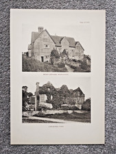 Hurst Cottage at Worplesdon & Littlefield Farm, Surrey - Antique Print - 1908