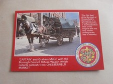POSTCARD - CHESTERFIELD - HORSE - CAPTAIN - REFUSE WAGON - PEOPLE - DERBYSHIRE