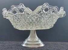 Vintage Pressed Glass Pedestal
