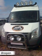 Roof Bar C + Jumbo Spots To Fit Ford Transit MK7 Medium 2007 - 2014 High - BLACK