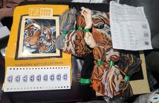 Tapestry Kits collection tiger heads, 15x19" kit , used,Made in england,Rare
