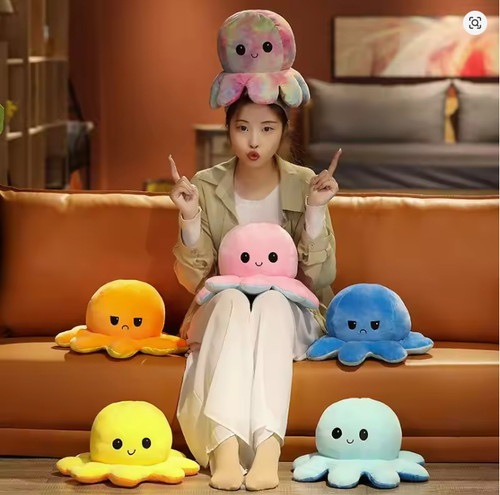 Cute reversible mood octopus - reversible,