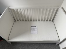 IKEA Sundvik Baby Cot Bed White 70x140cm Toddler Bed with Mattress