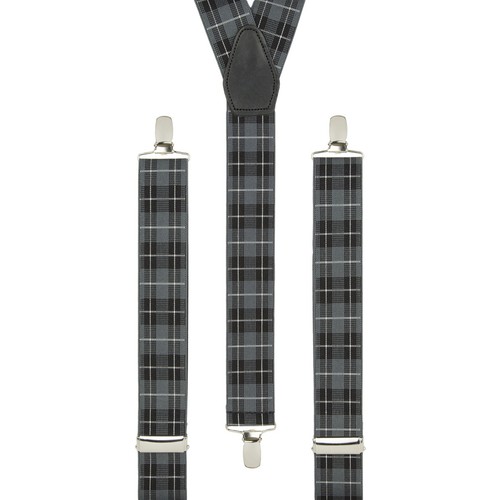 Tartan braces grey black - grey,