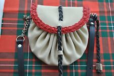 Brand New  Off White Leather Rob Roy Sporran