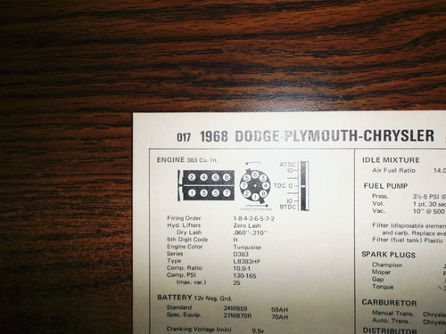 1968 dodge plymouth chrysler - plymouth,