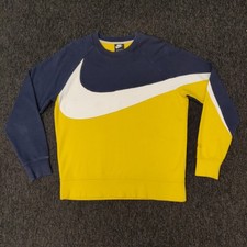 Nike Yellow & Navy Swoosh Crew