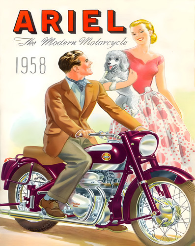 Ariel motorcycle 1958 old - ariel,