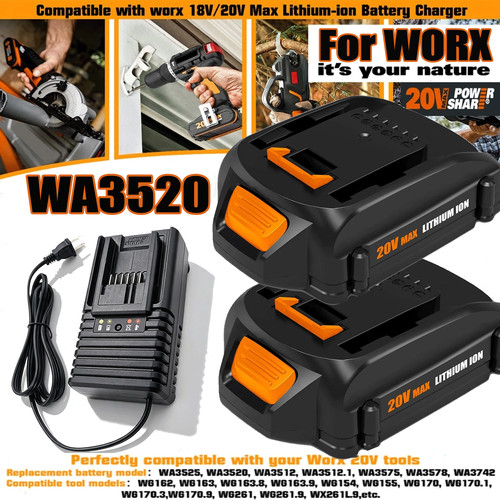 2pack 20v for - 20v, worx