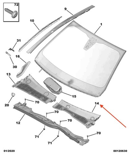 Peugeot 2008 left bonnet air - 2008,