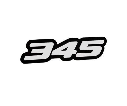 345 car emblems white - -, black
